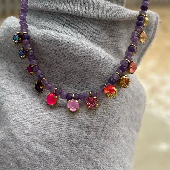 TOVA Peggy Necklace in Purple - Picture 2 of 3